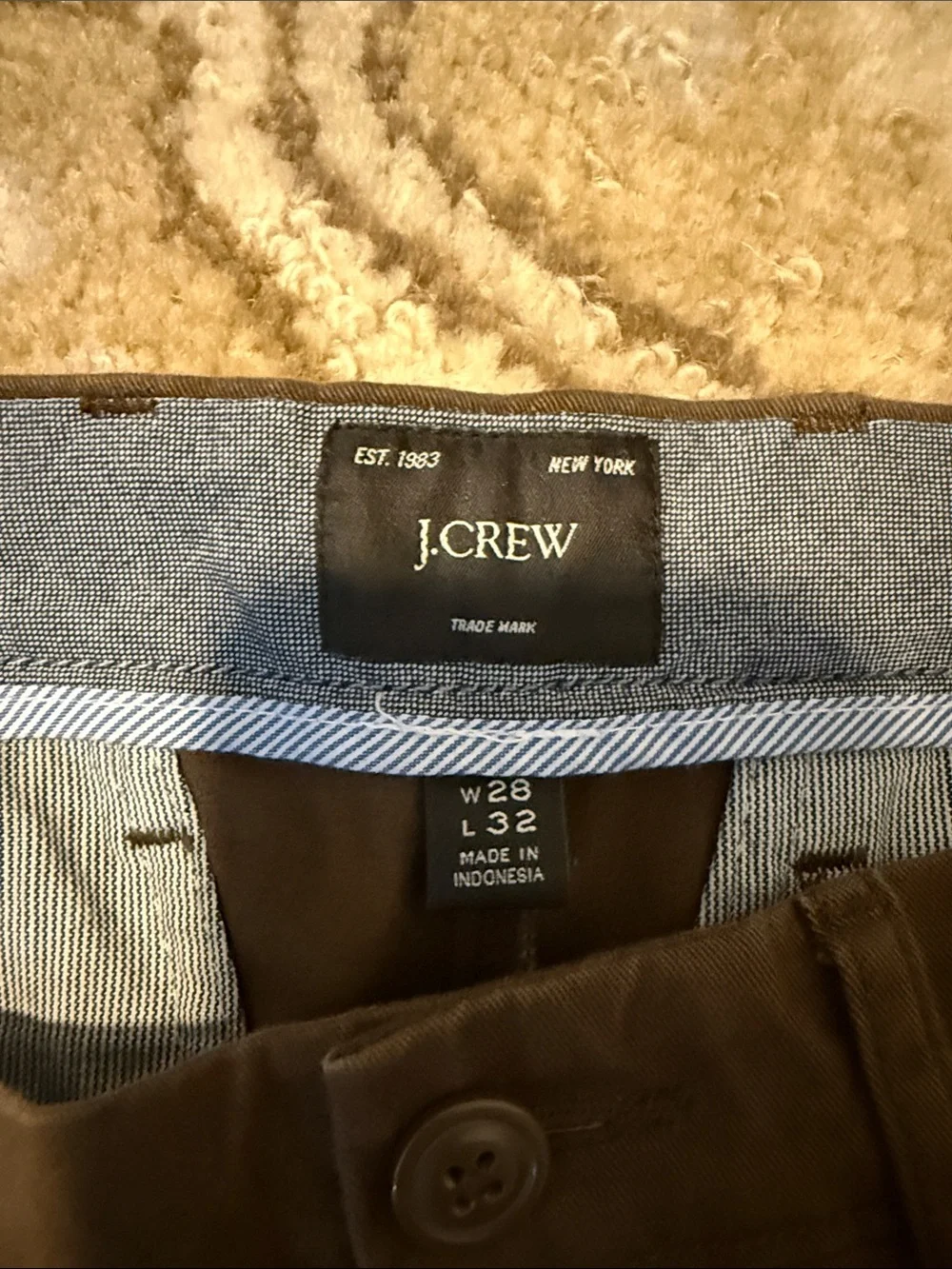 J. Crew 484 Slim Fit Stretch Chino Men's Woodland Brown Size 28/32